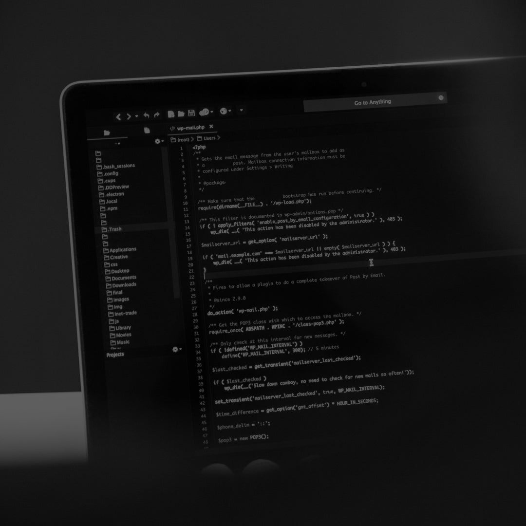 Visual stuido code displayed on a laptop screen slightly out of focus